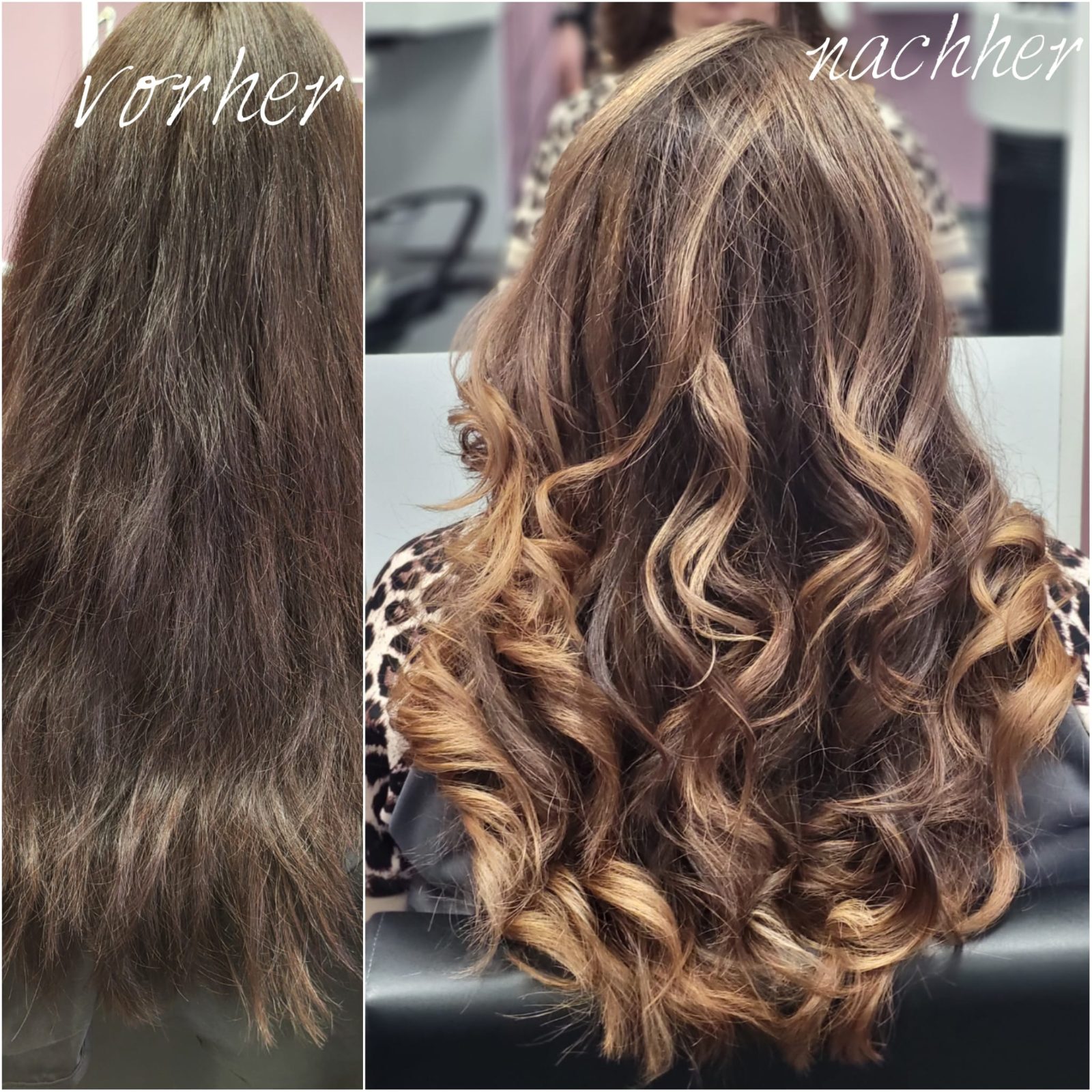 Vorher-Nachher: Locken mit Balayage